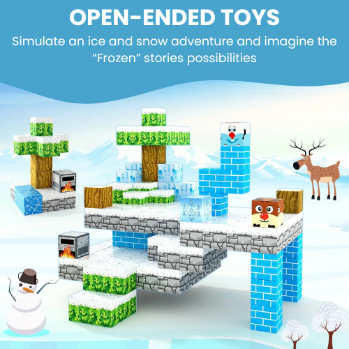 Block N Craft™ STEM Magnetic Building Blocks - Frozen Village