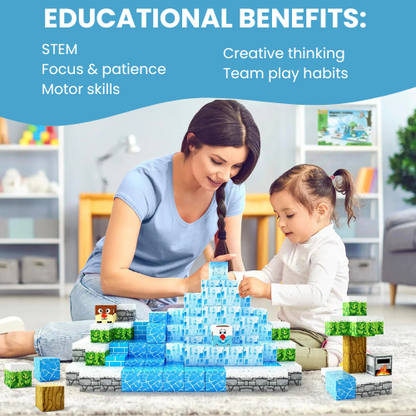 Block N Craft™ STEM Magnetic Building Blocks - Frozen Village