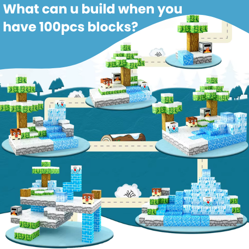 Block N Craft™ STEM Magnetic Building Blocks - Frozen Village